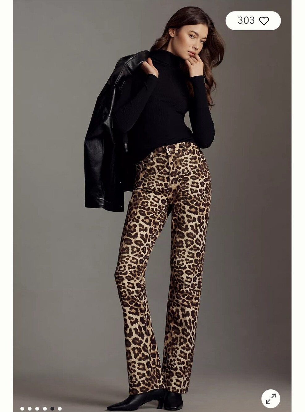 ALIGNE Miso Leopard-Print Straight-Leg Jeans